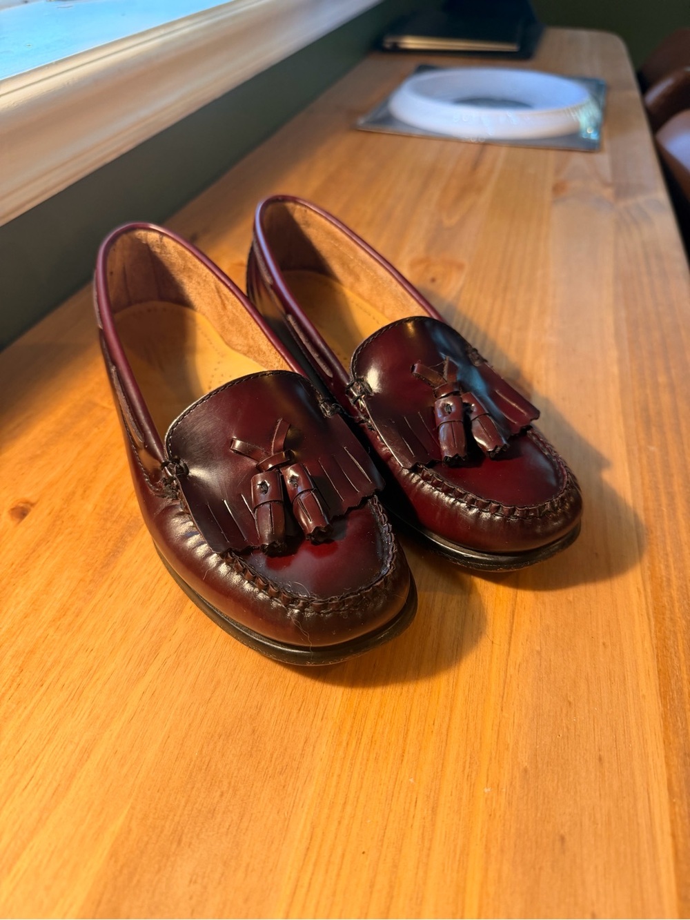 G.H. Bass & Co. Esther Burgundy Tassel Kiltie Loafers